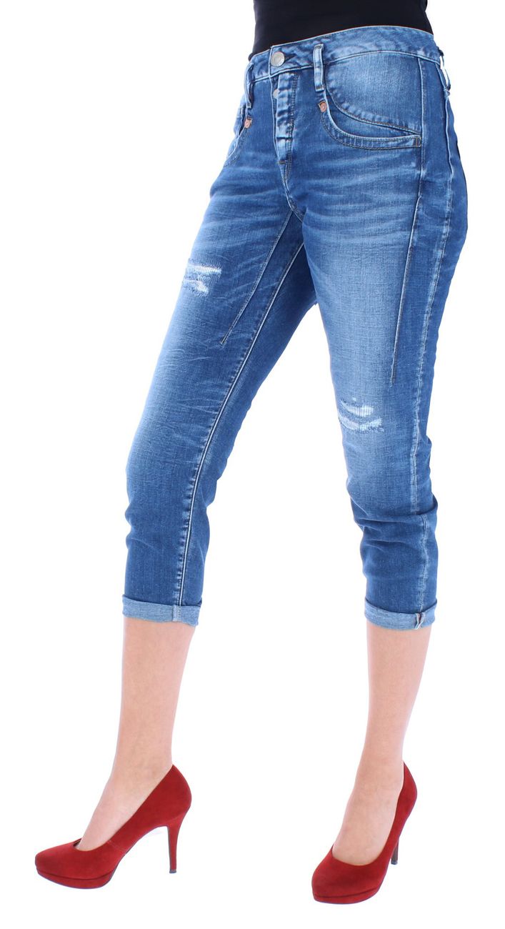 HERRLICHER SHYRA CROPPED Damen Jeans 5-Pocket-Jeans im Destroyed Style - Herrlicher - SAGATOO - 4053192789846