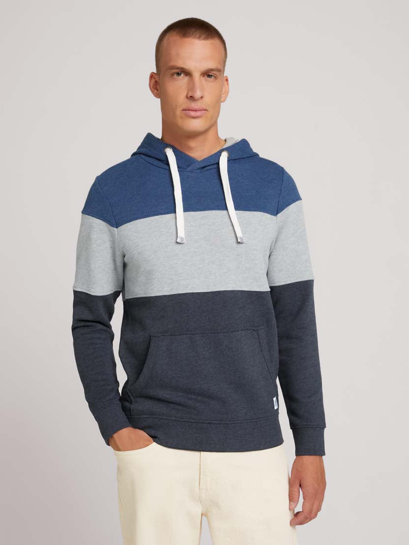 TOM TAILOR CUTLINE HOODIE WITH COLORBLOCK Herren Hoodie