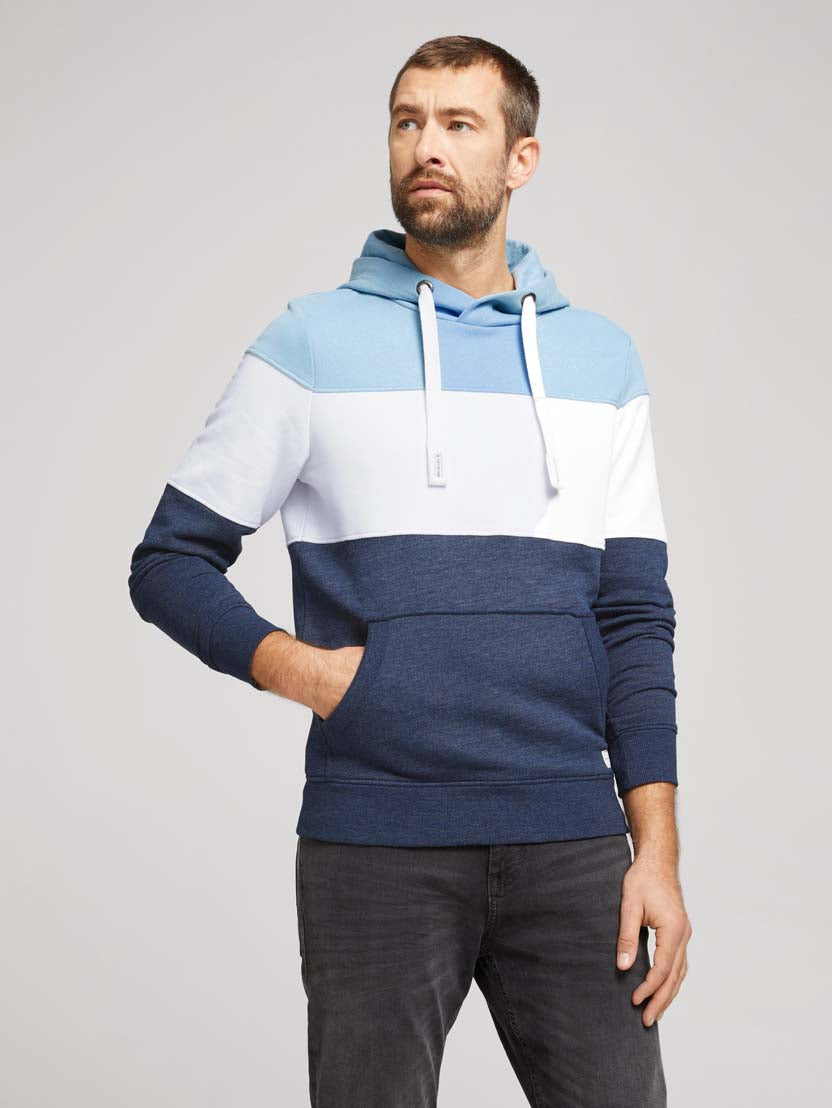 TOM TAILOR CUTLINE HOODIE WITH COLORBLOCK Herren Hoodie