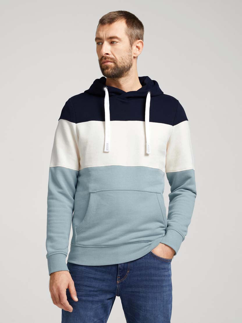 TOM TAILOR CUTLINE HOODIE WITH COLORBLOCK Herren Hoodie