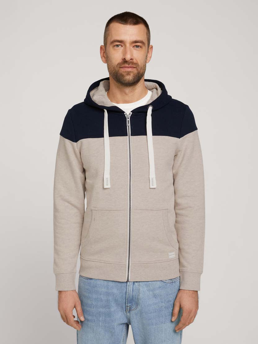 TOM TAILOR COLORBLOCK ZIPPER JACKET Herren Sweatjacket