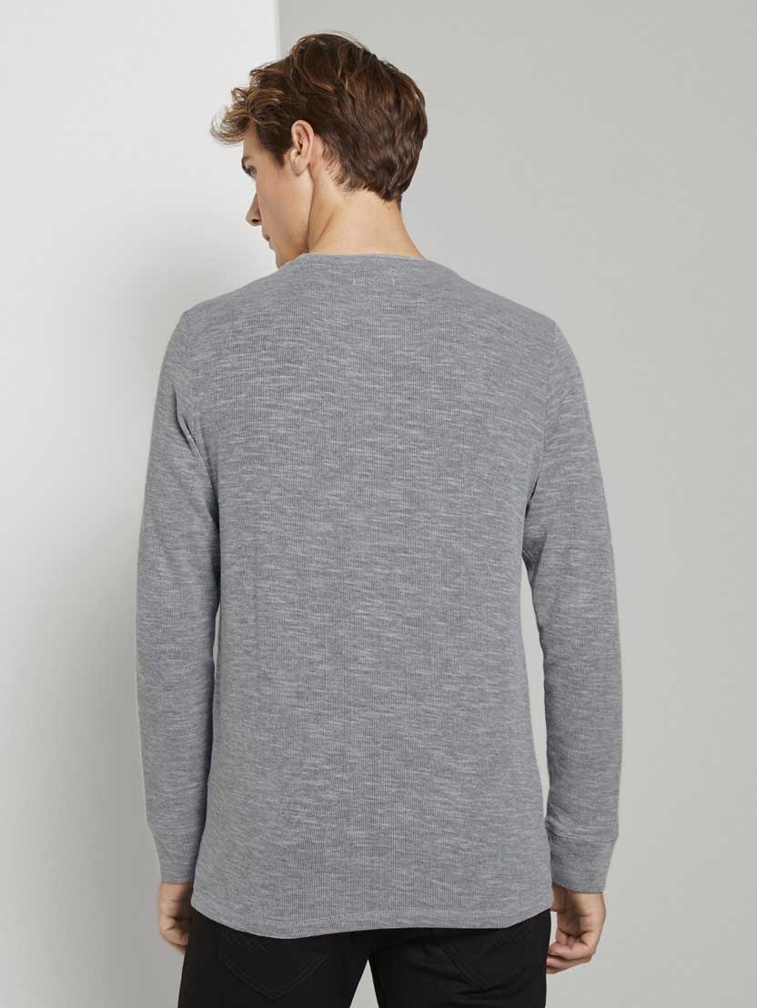 TOM TAILOR DOUBLE FACE LONGSLEEVE Herren Meliertes Langarmshirt