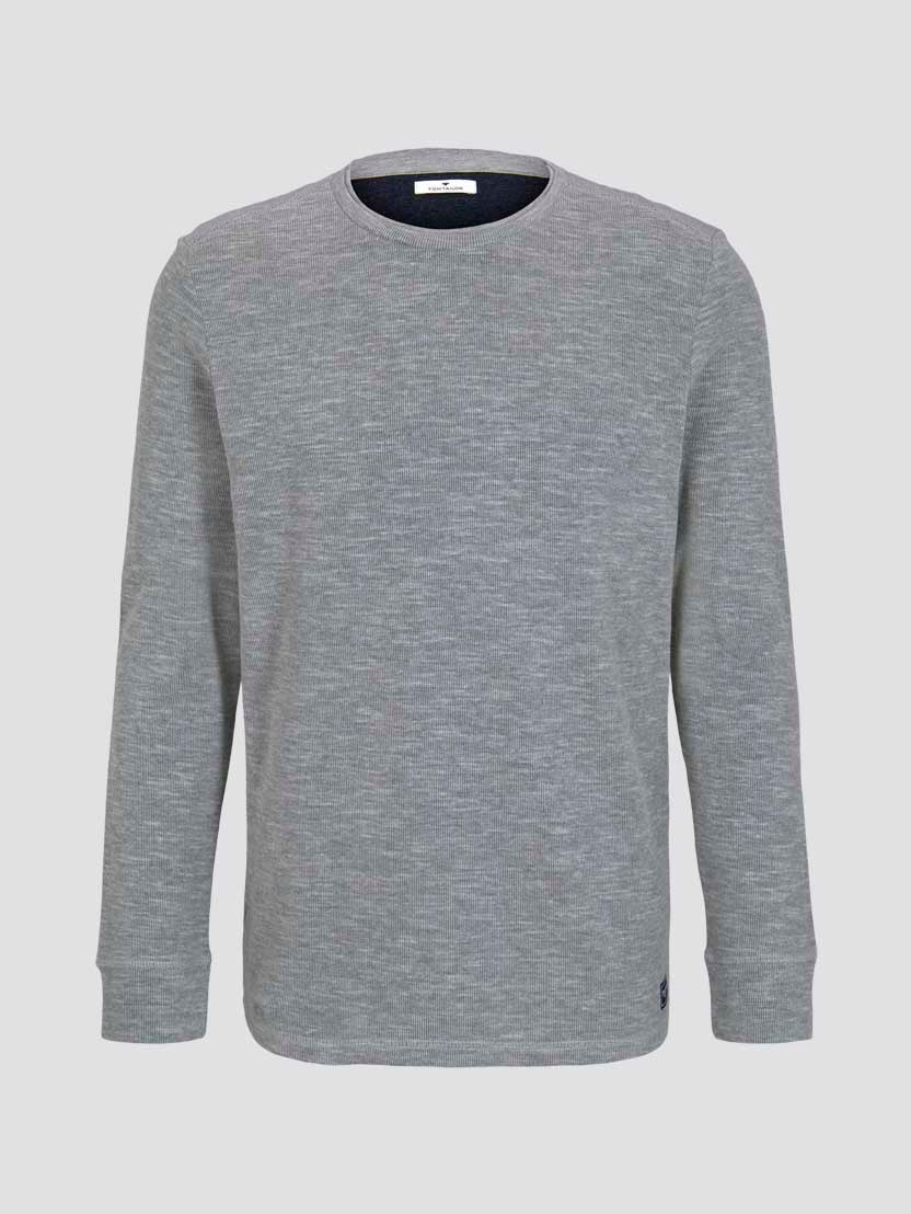 TOM TAILOR DOUBLE FACE LONGSLEEVE Herren Meliertes Langarmshirt