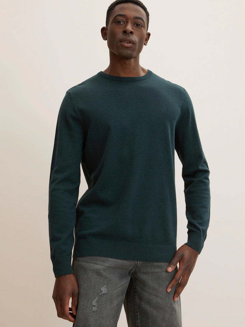 TOM TAILOR BASIC CREW NECK SWEATER Herren Strickpullover