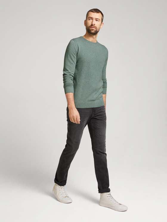 TOM TAILOR BASIC CREW NECK SWEATER Herren Strickpullover