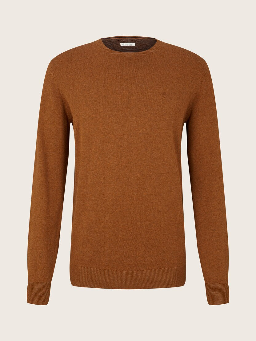 TOM TAILOR BASIC CREW NECK SWEATER Herren Strickpullover