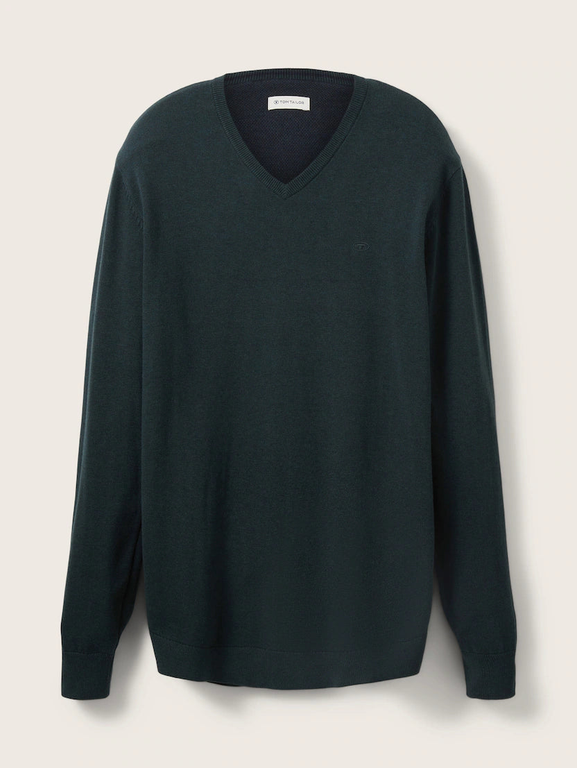 TOM TAILOR BASIC V-NECK SWEATER Herren Strickpullover