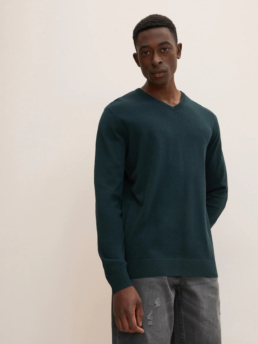 TOM TAILOR BASIC V-NECK SWEATER Herren Strickpullover