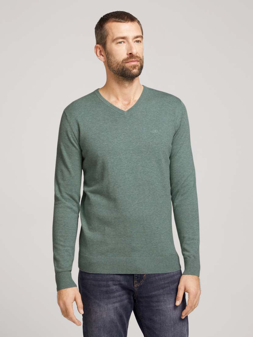 TOM TAILOR BASIC V-NECK SWEATER Herren Strickpullover