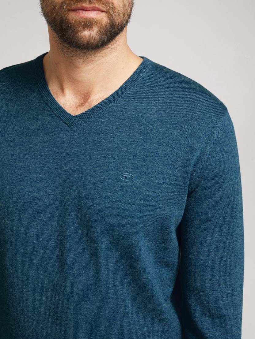 TOM TAILOR BASIC V-NECK SWEATER Herren Strickpullover