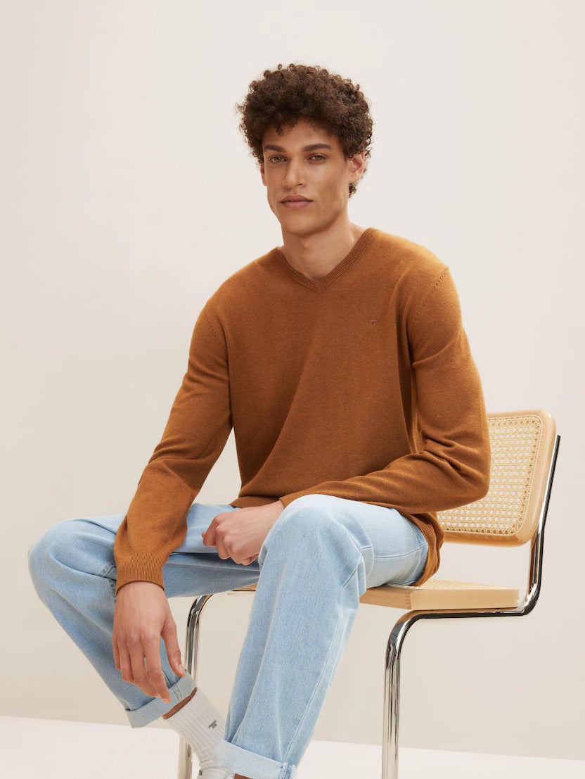 TOM TAILOR BASIC V-NECK SWEATER Herren Strickpullover