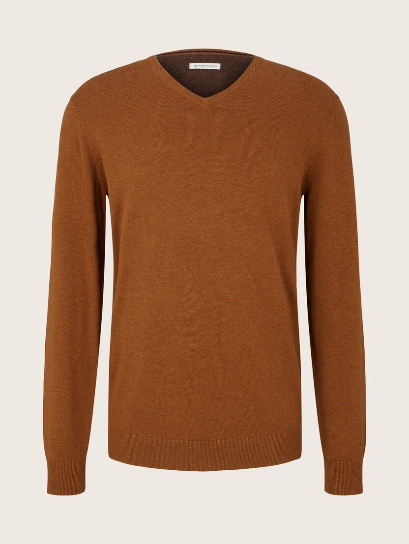 TOM TAILOR BASIC V-NECK SWEATER Herren Strickpullover