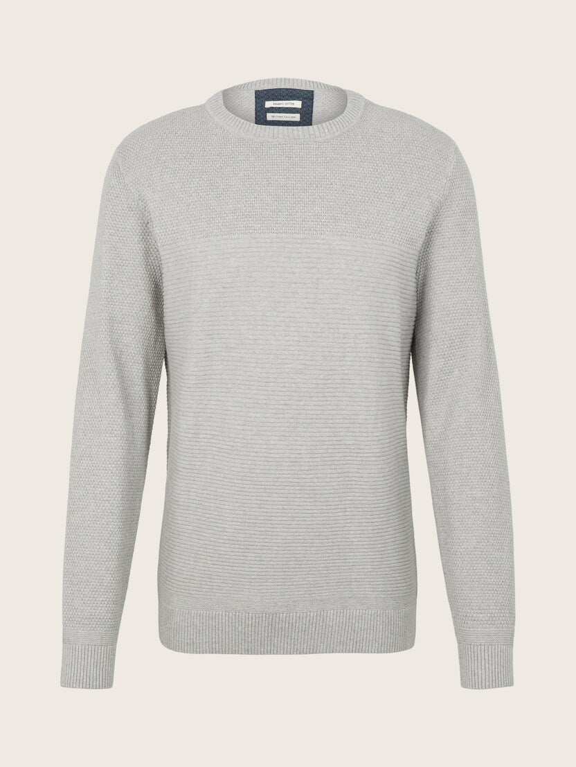 TOM TAILOR BASIC STRUCTURED KNIT PULLOVER Herren Strickpullover