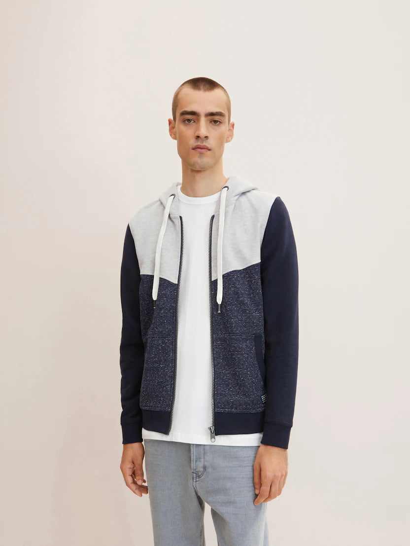 TOM TAILOR COLORBLOCK ZIPPER JACKET Herren Sweatjacke