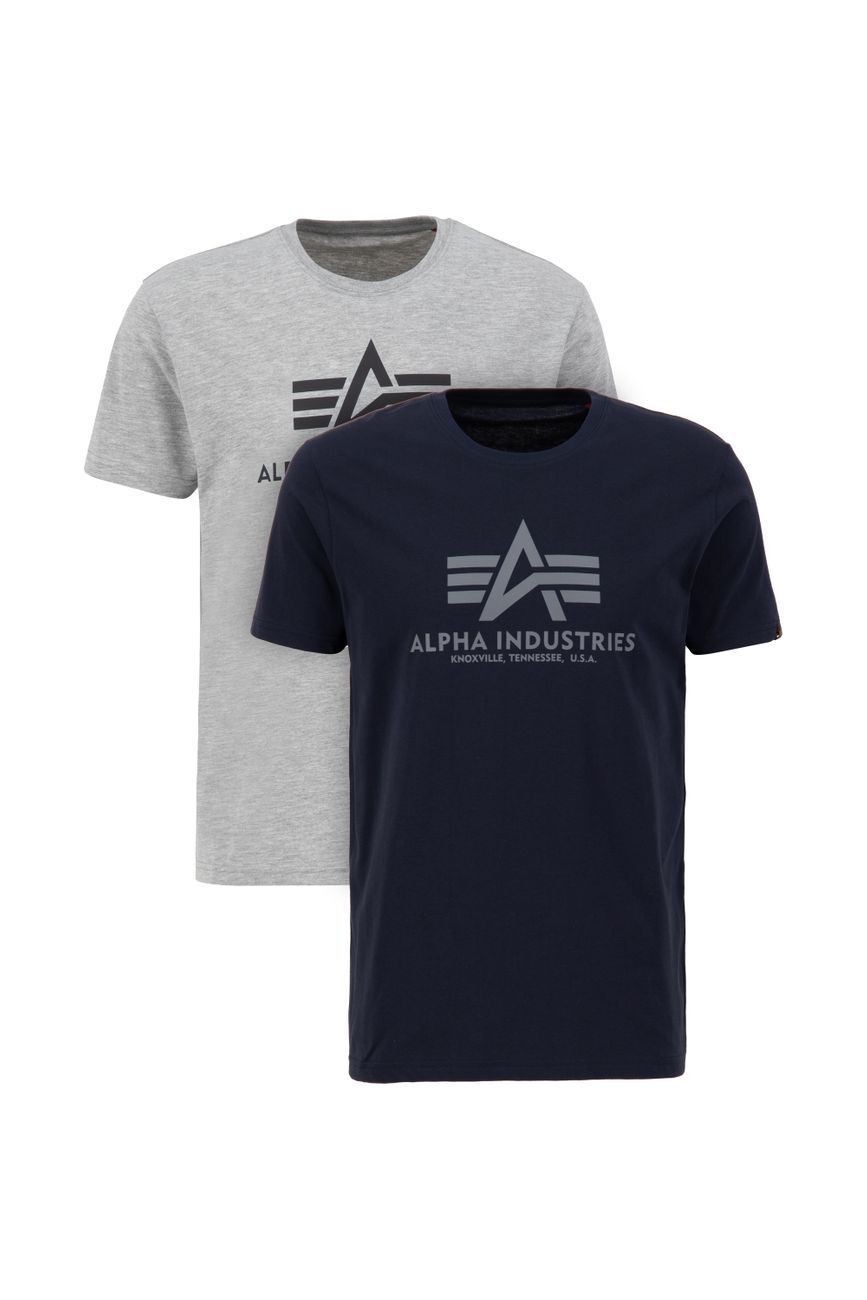 ALPHA INDUSTRIES BASIC T 2 PACK Herren Doppelpack T-Shirt