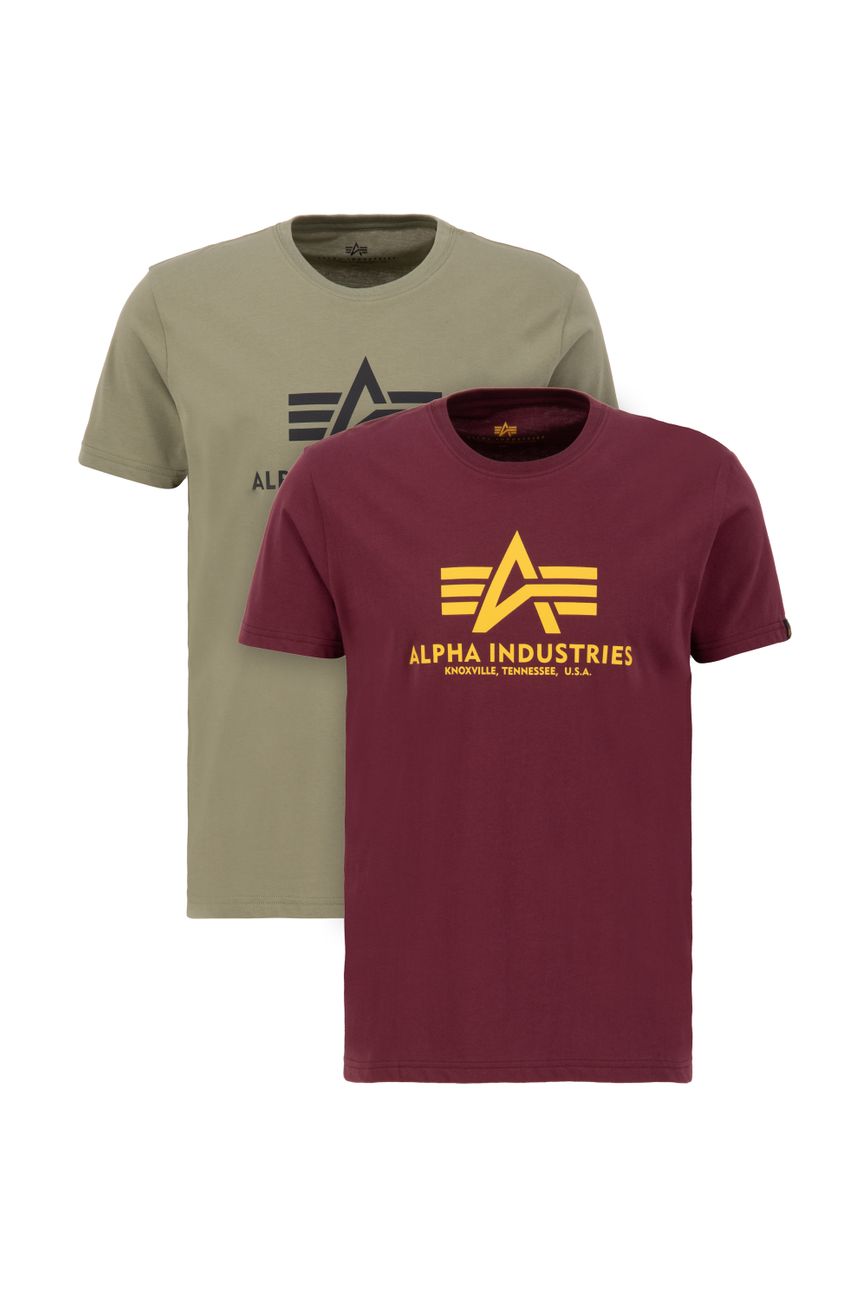 ALPHA INDUSTRIES BASIC T 2 PACK Herren Doppelpack T-Shirt