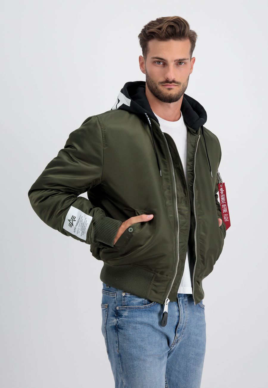 ALPHA INDUSTRIES MA-1 ZHP Herren Bomberjacke mit Kapuze