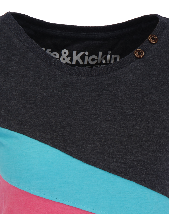 ALIFE AND KICKIN CLEA AK SHIRT Damen T-Shirt Color-Block-Design