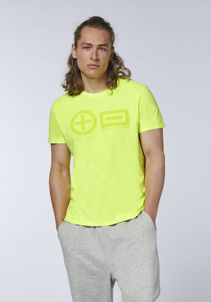 CHIEMSEE MEN T-SHIRT REGULAR FIT HERREN T-SHIRT MIT PLUSMINUS FRONTPRINT