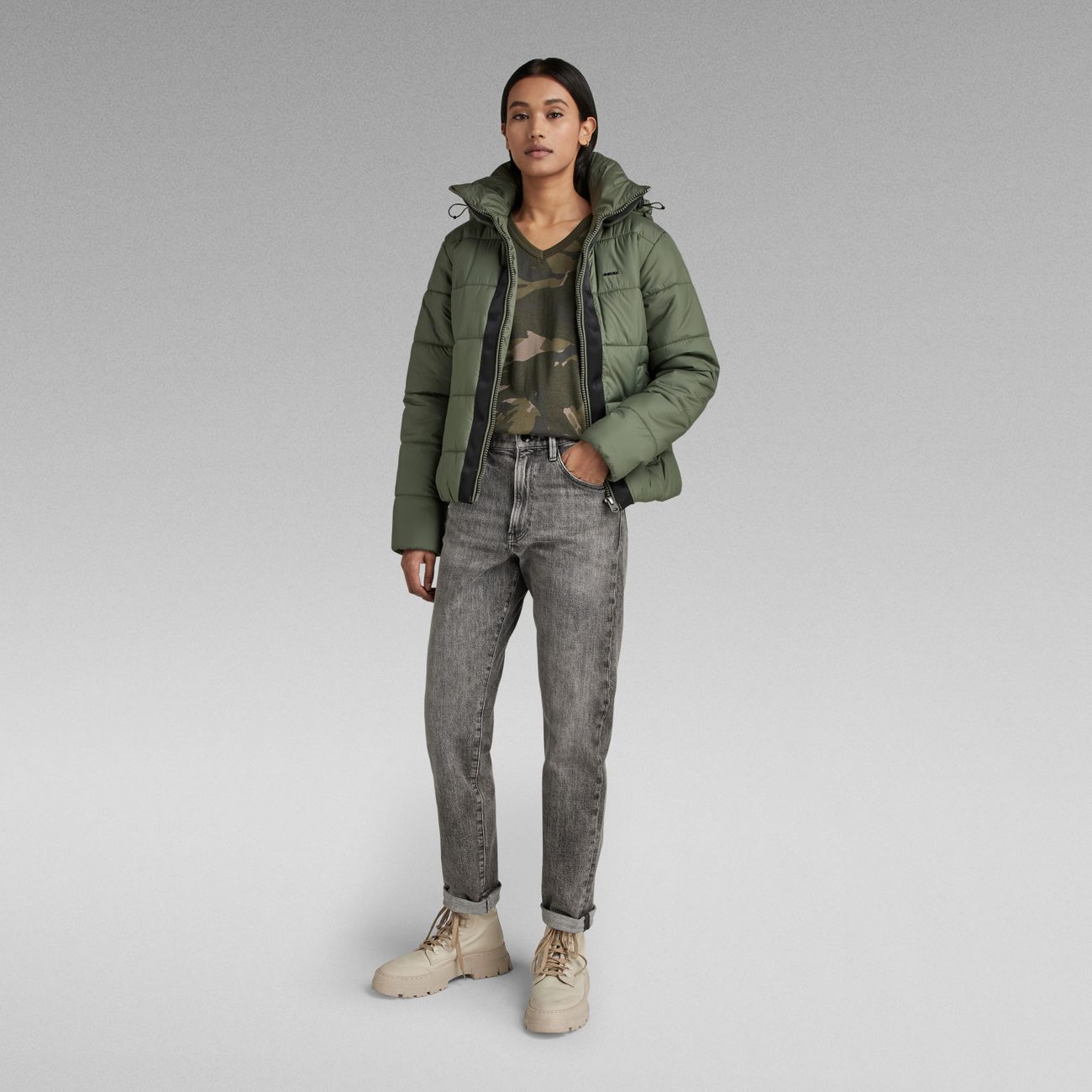 G-STAR RAW DENIM MEEFIC HOODED PADDED JACKET Damen Jacke