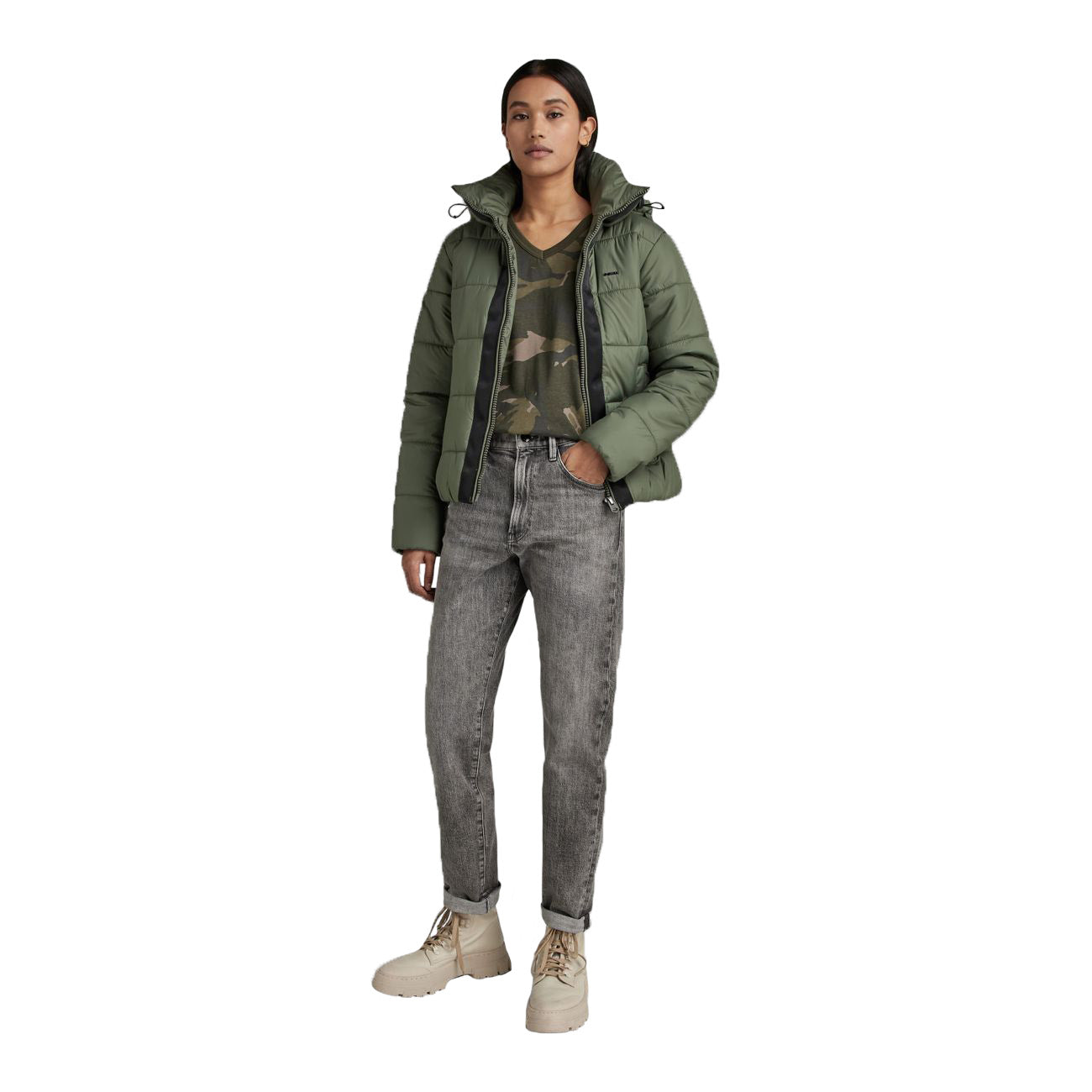 G-STAR RAW DENIM MEEFIC HOODED PADDED JACKET Damen Jacke