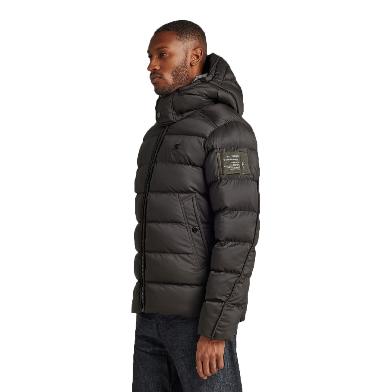 G-STAR RAW DENIM G-WHISTLER PADDED HOODED JACKET Herren Winter Steppjacke