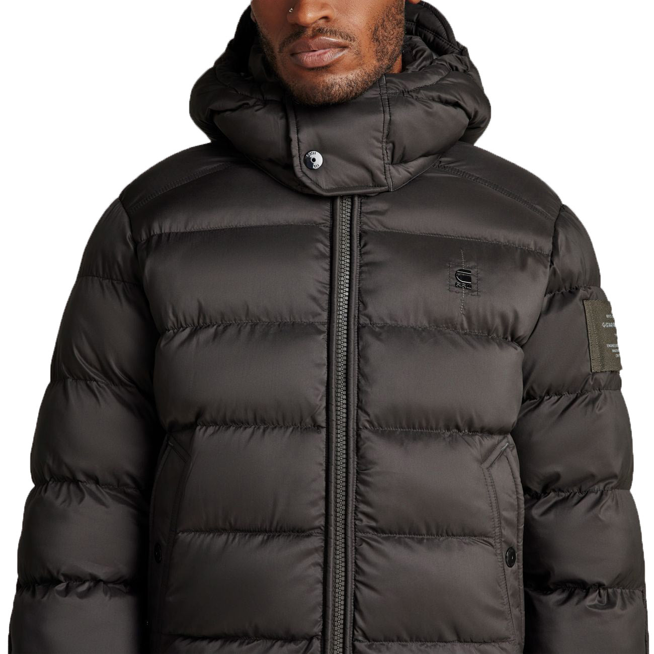 G-STAR RAW DENIM G-WHISTLER PADDED HOODED JACKET Herren Winter Steppjacke