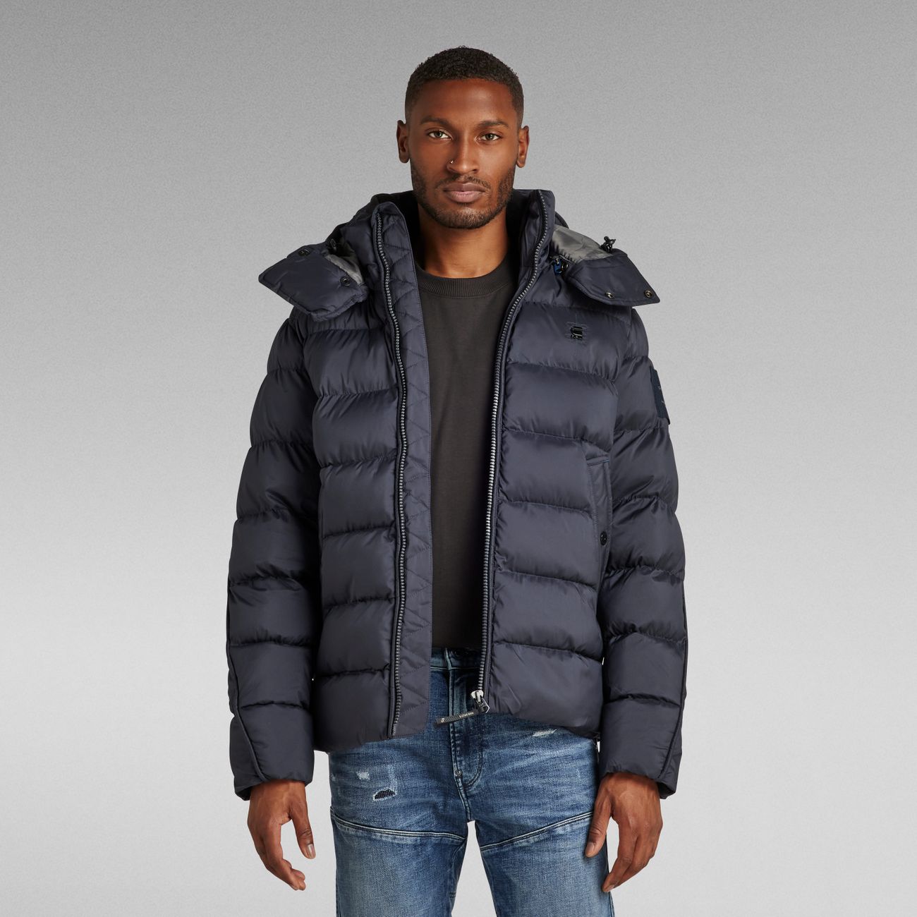 G-STAR RAW DENIM G-WHISTLER PADDED HOODED JACKET Herren Winter Steppjacke