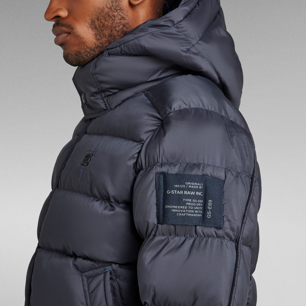 G-STAR RAW DENIM G-WHISTLER PADDED HOODED JACKET Herren Winter Steppjacke