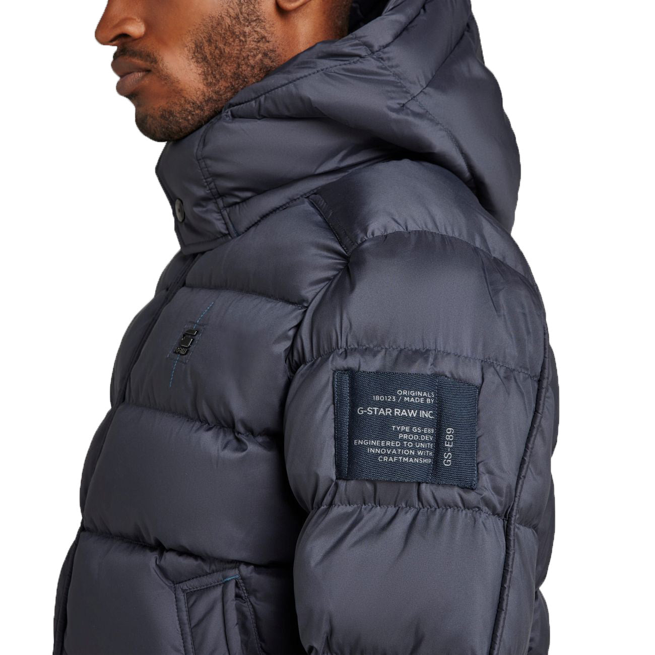 G-STAR RAW DENIM G-WHISTLER PADDED HOODED JACKET Herren Winter Steppjacke