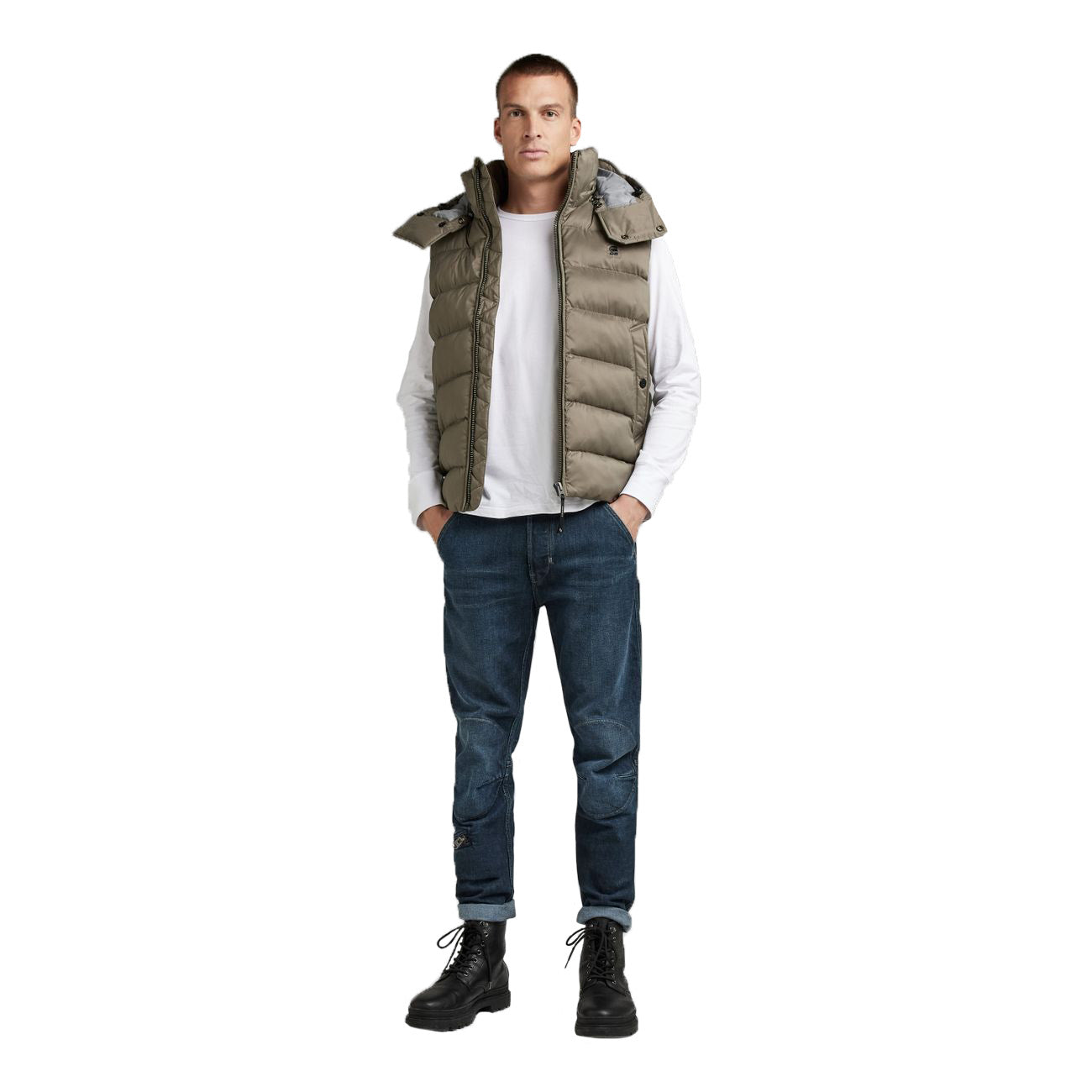 G-STAR RAW DENIM G-WHISTLER PADDED HOODED VEST Herren Weste