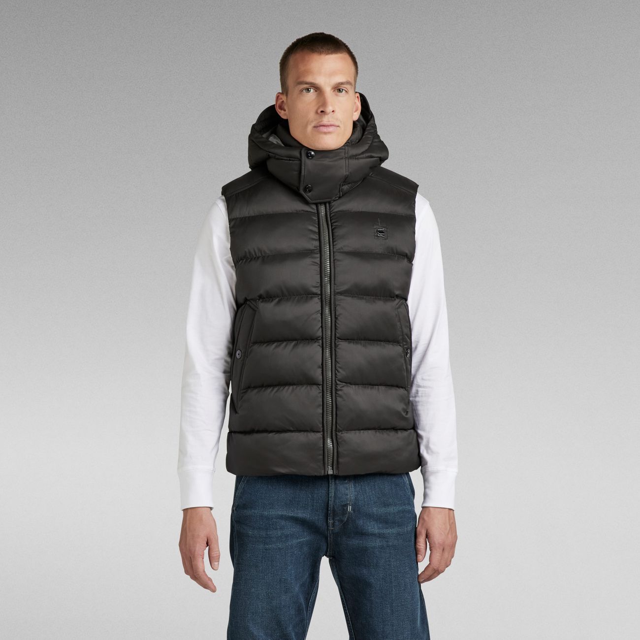 G-STAR RAW DENIM G-WHISTLER PADDED HOODED VEST Herren Weste