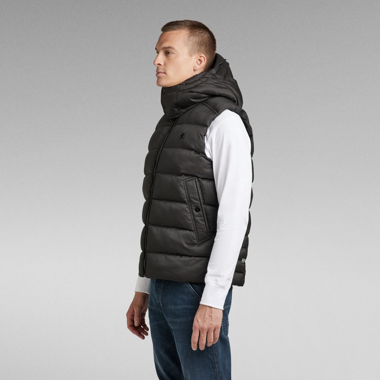 G-STAR RAW DENIM G-WHISTLER PADDED HOODED VEST Herren Weste