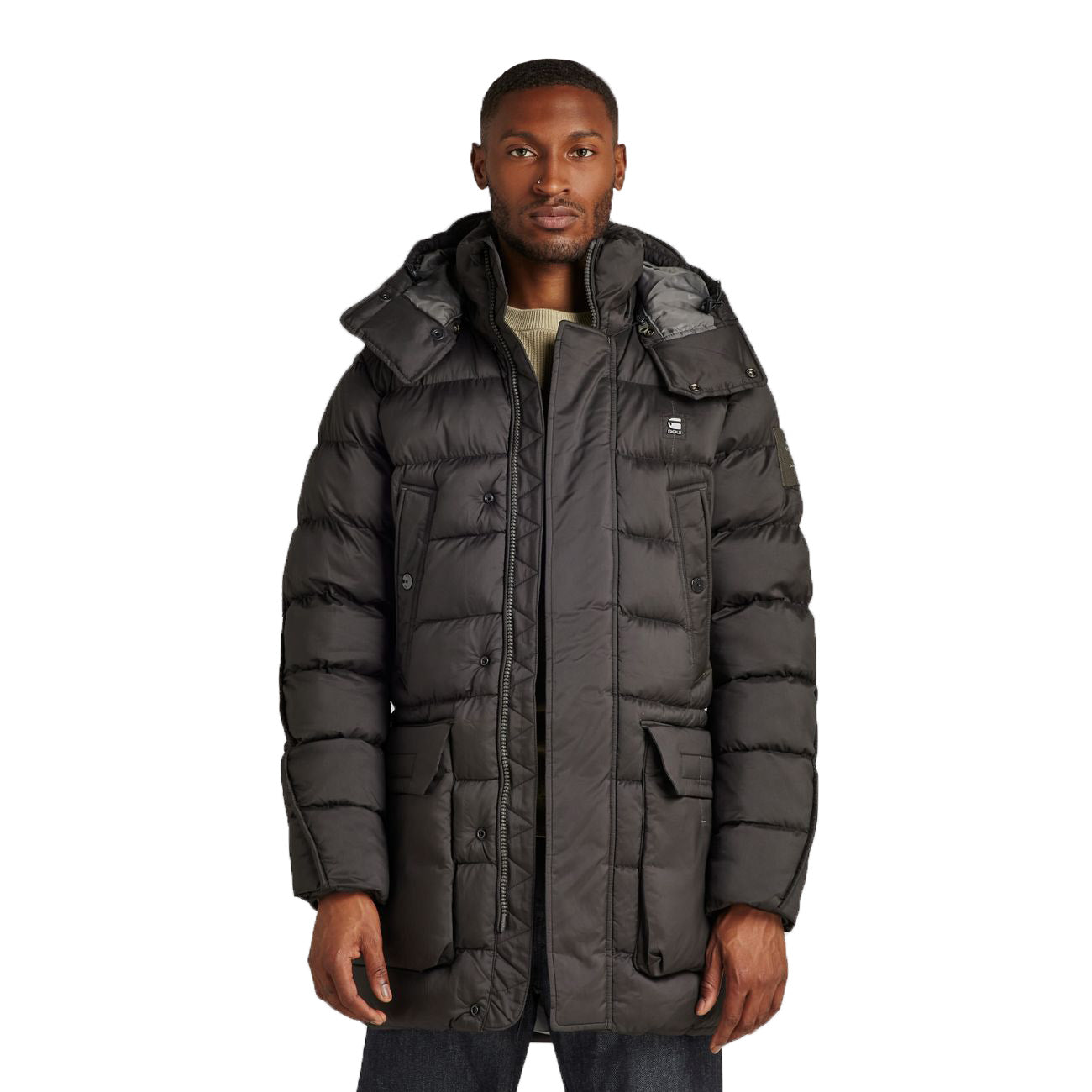 G-STAR RAW DENIM G-WHISTLER PADDED HOODED PARKA Herren Winterparka