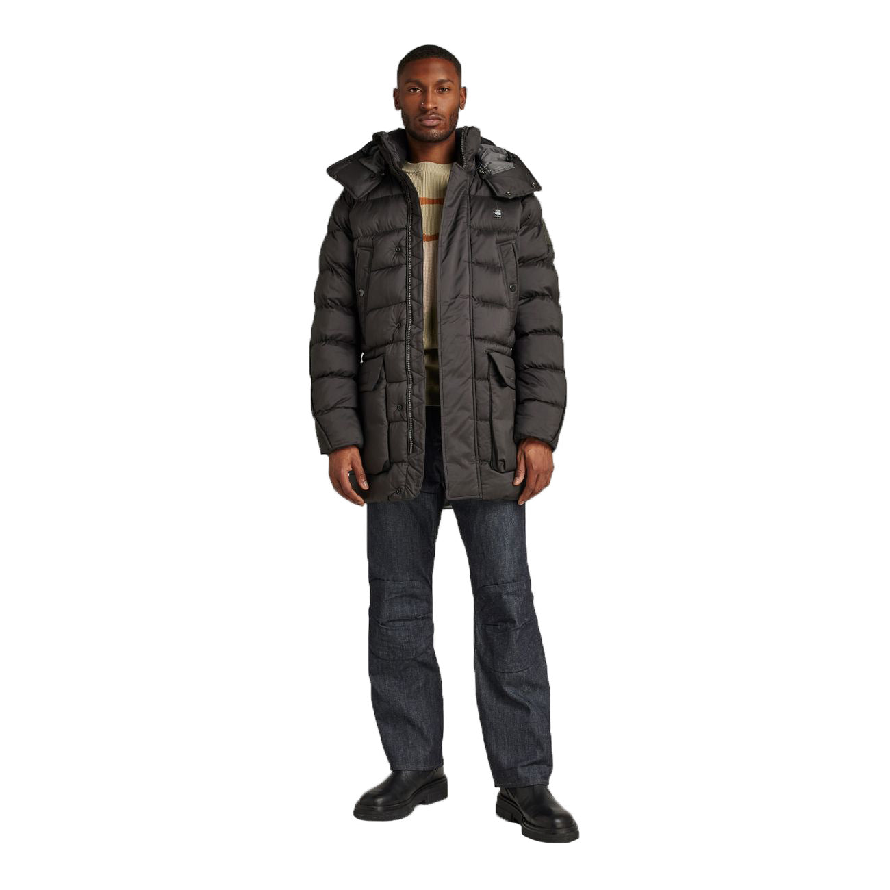 G-STAR RAW DENIM G-WHISTLER PADDED HOODED PARKA Herren Winterparka
