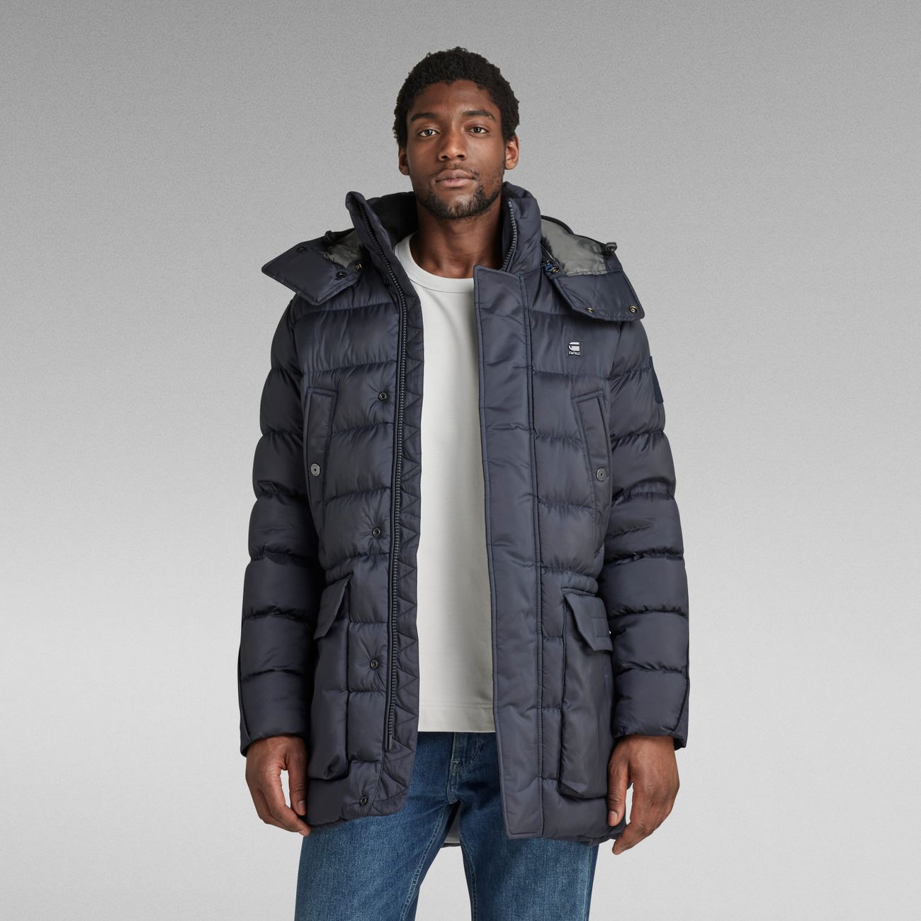 G-STAR RAW DENIM G-WHISTLER PADDED HOODED PARKA Herren Winterparka