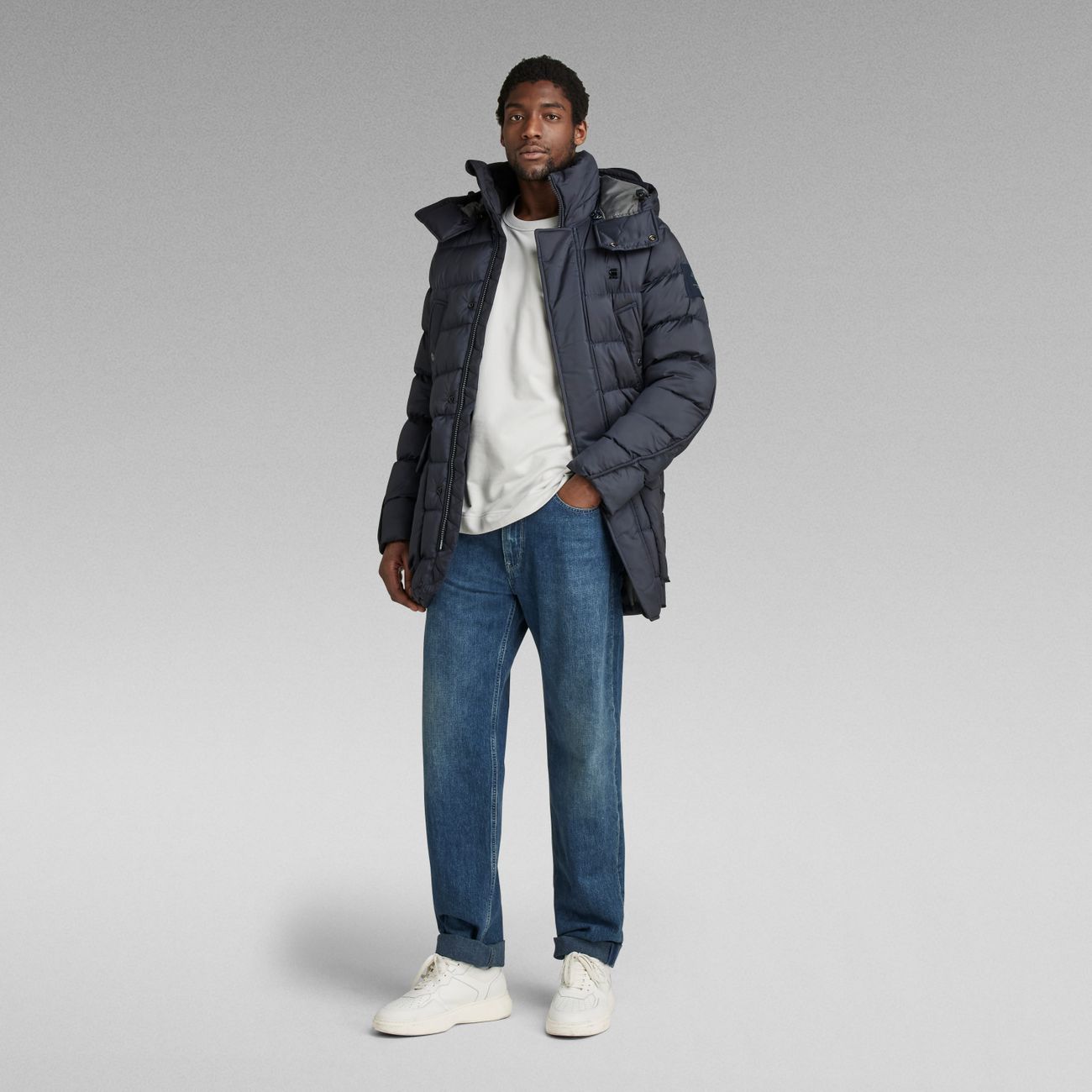 G-STAR RAW DENIM G-WHISTLER PADDED HOODED PARKA Herren Winterparka