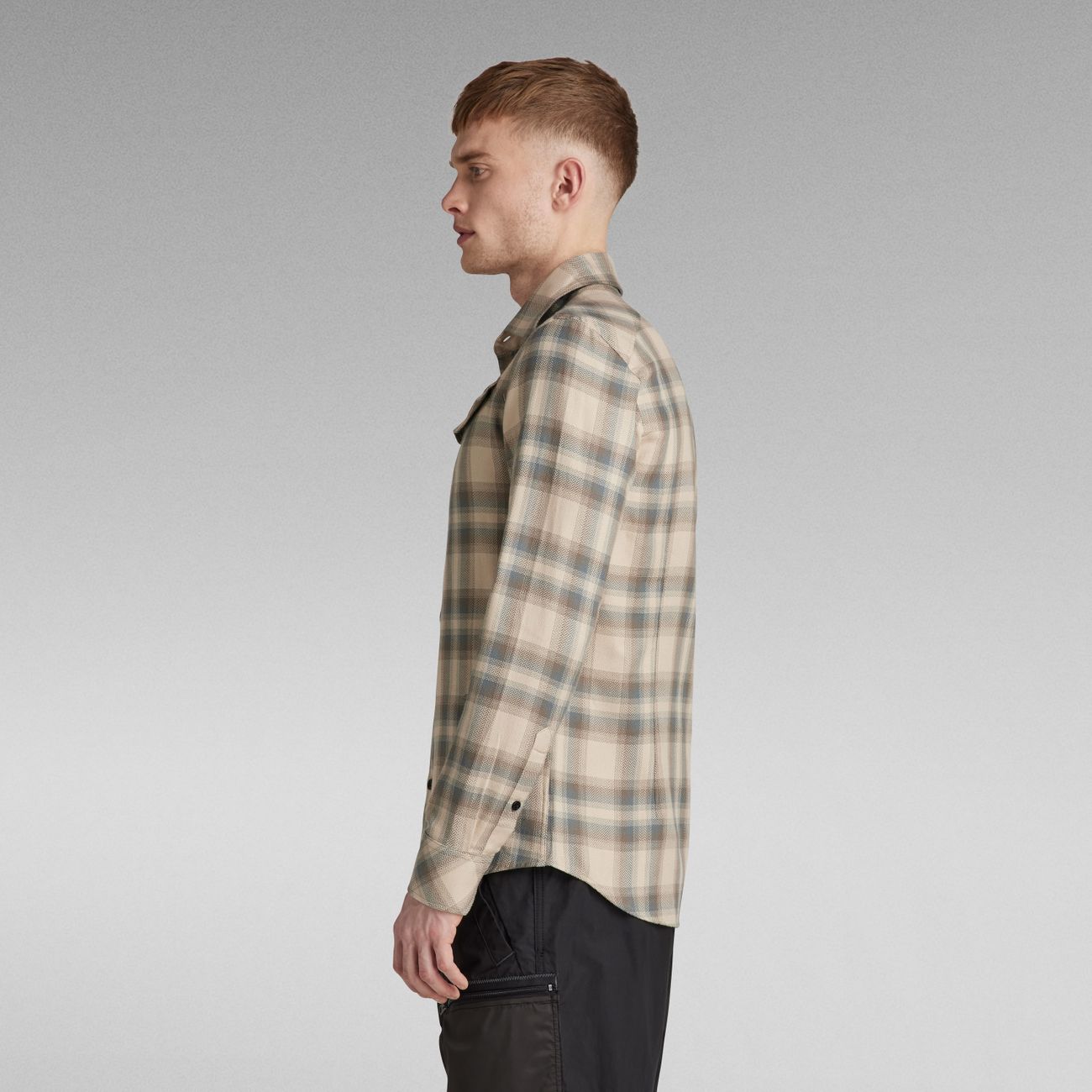 G-STAR RAW DENIM SLANT POCKET SLIM SHIRT Herren Langarm Karohemd