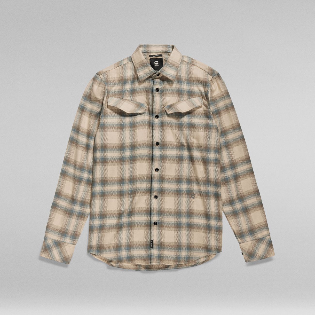 G-STAR RAW DENIM SLANT POCKET SLIM SHIRT Herren Langarm Karohemd