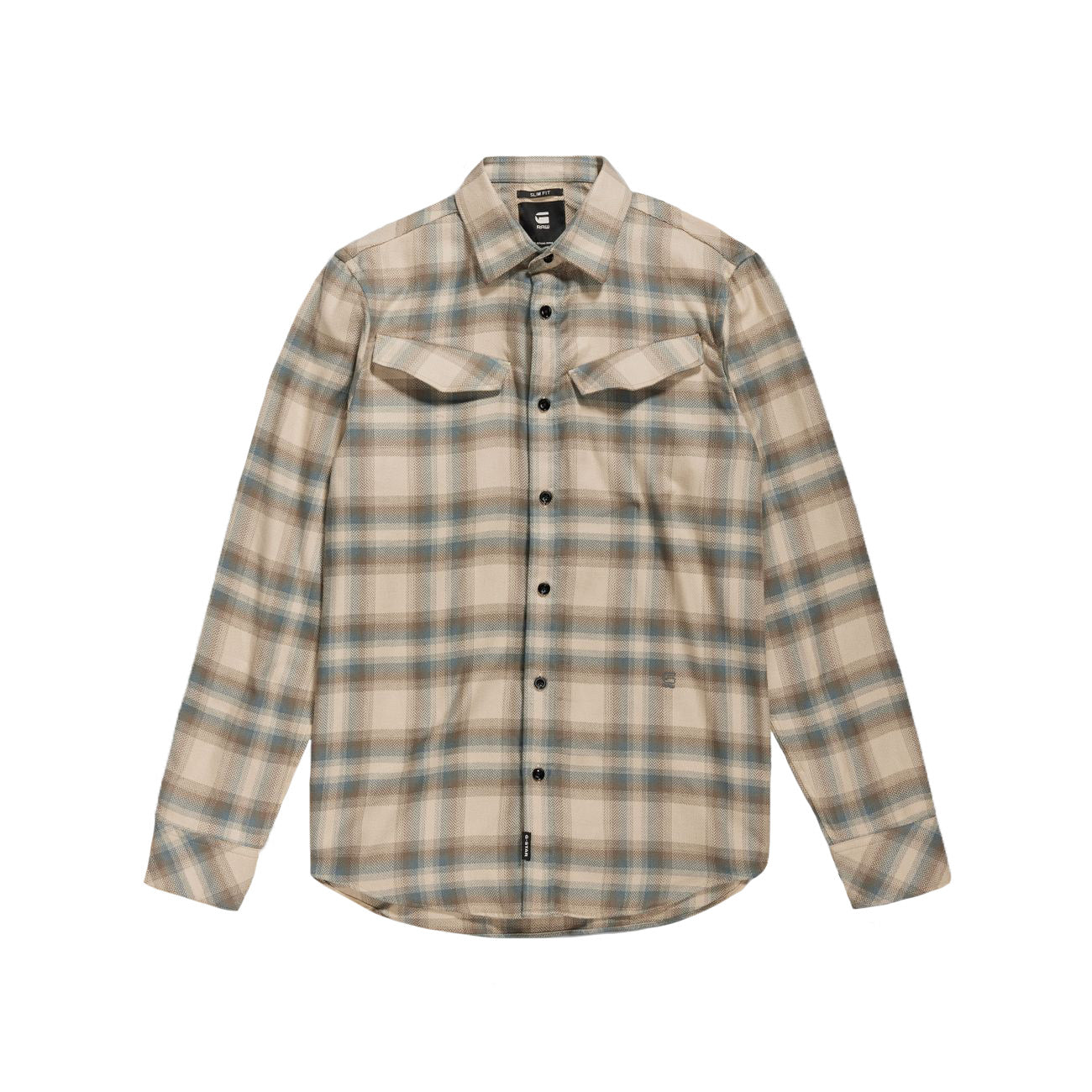 G-STAR RAW DENIM SLANT POCKET SLIM SHIRT Herren Langarm Karohemd