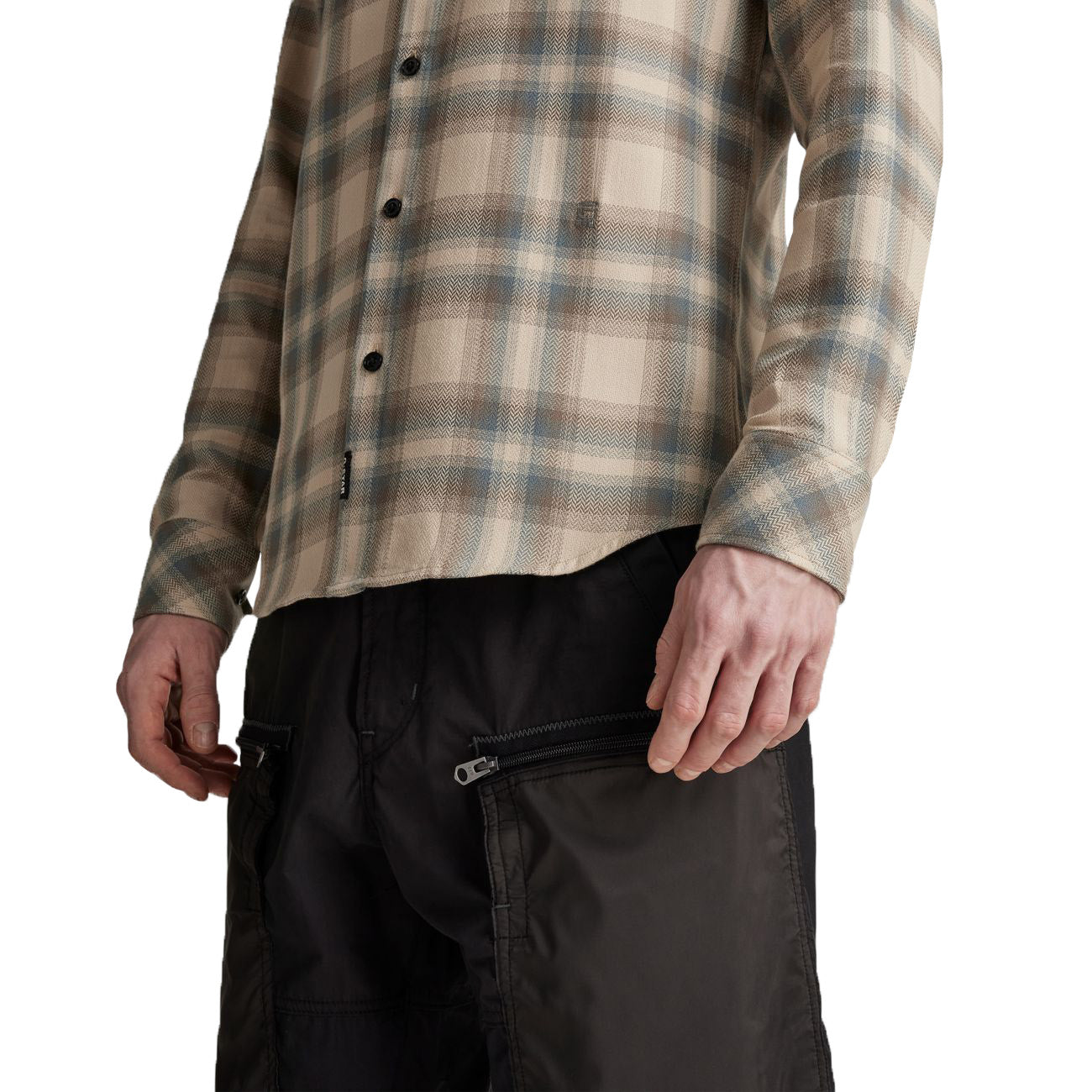 G-STAR RAW DENIM SLANT POCKET SLIM SHIRT Herren Langarm Karohemd