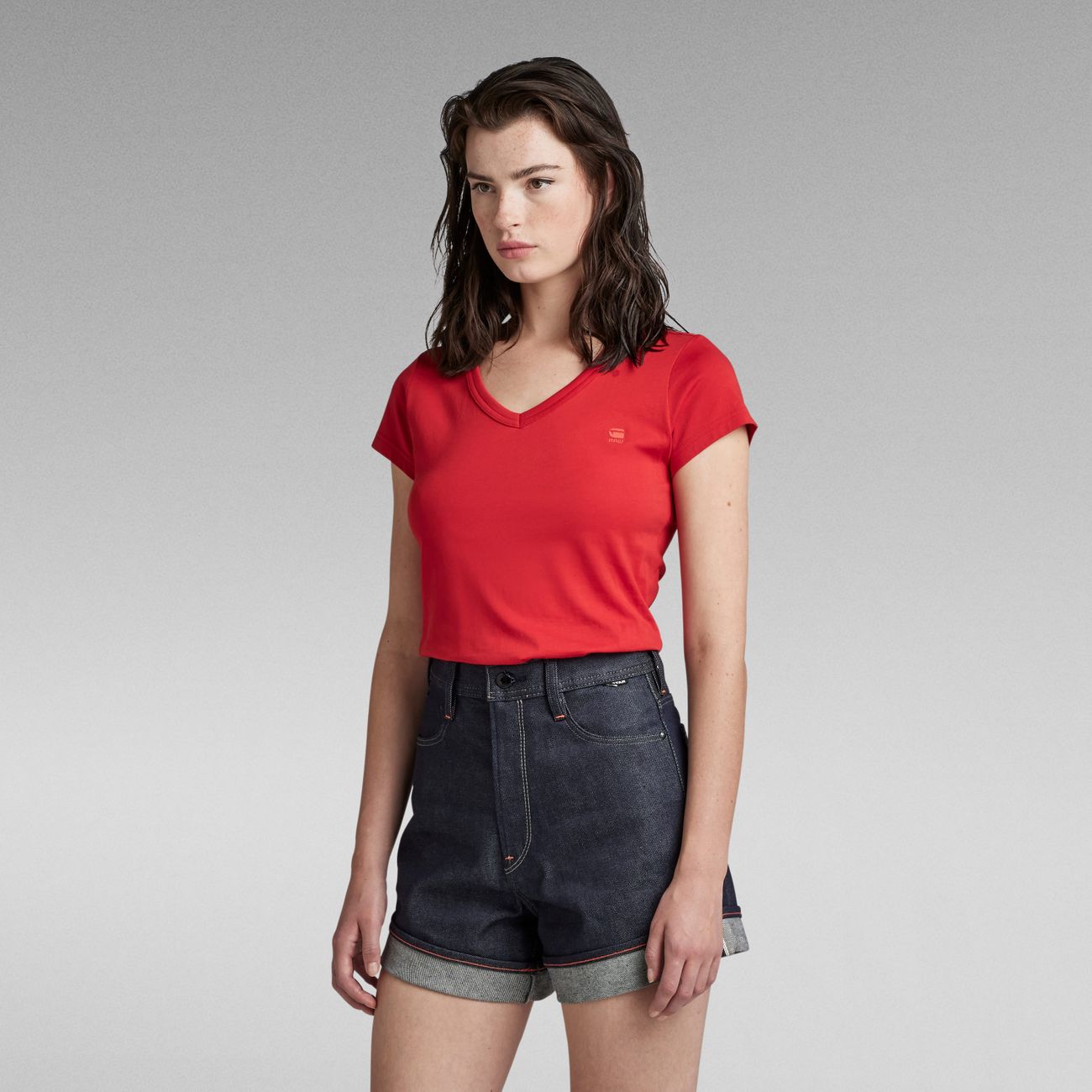 G-STAR RAW DENIM EYBEN SLIM V WMN S/S Damen T-Shirt