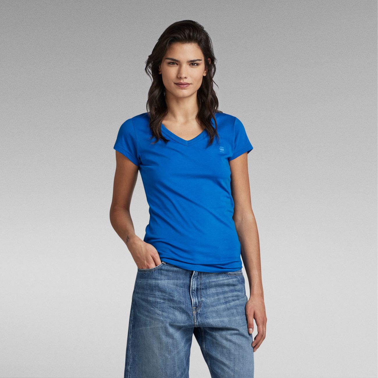 G-STAR RAW DENIM EYBEN SLIM V WMN S/S Damen T-Shirt