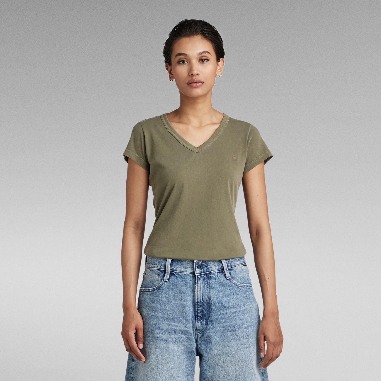 G-STAR RAW DENIM EYBEN SLIM V WMN S/S Damen T-Shirt