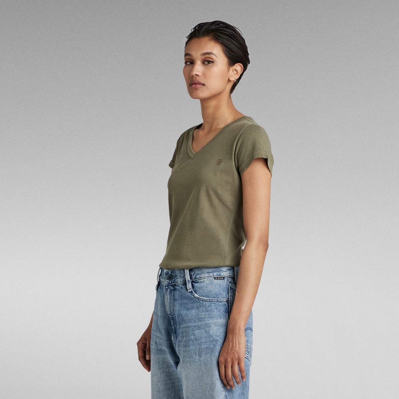 G-STAR RAW DENIM EYBEN SLIM V WMN S/S Damen T-Shirt