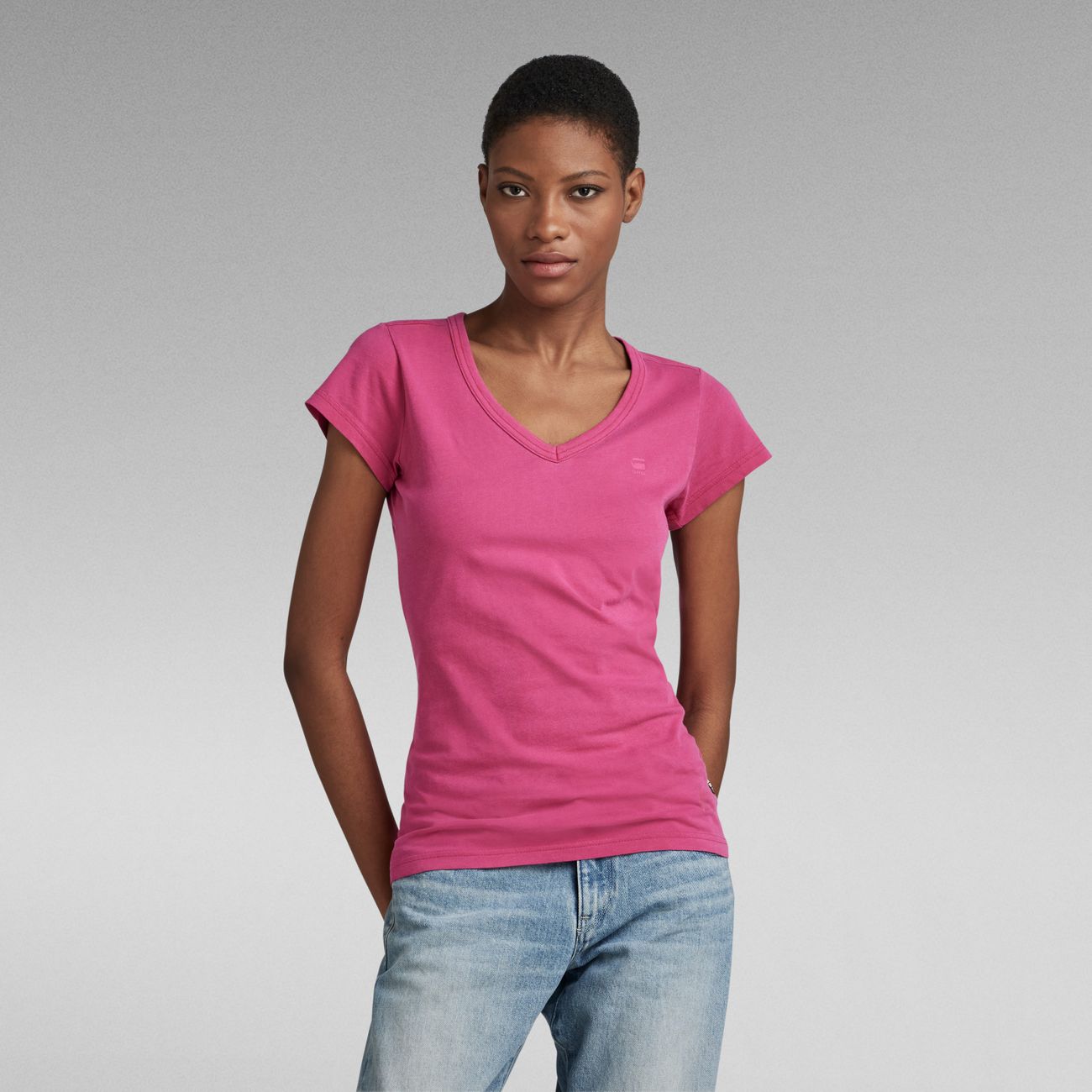 G-STAR RAW DENIM EYBEN SLIM V WMN S/S Damen T-Shirt