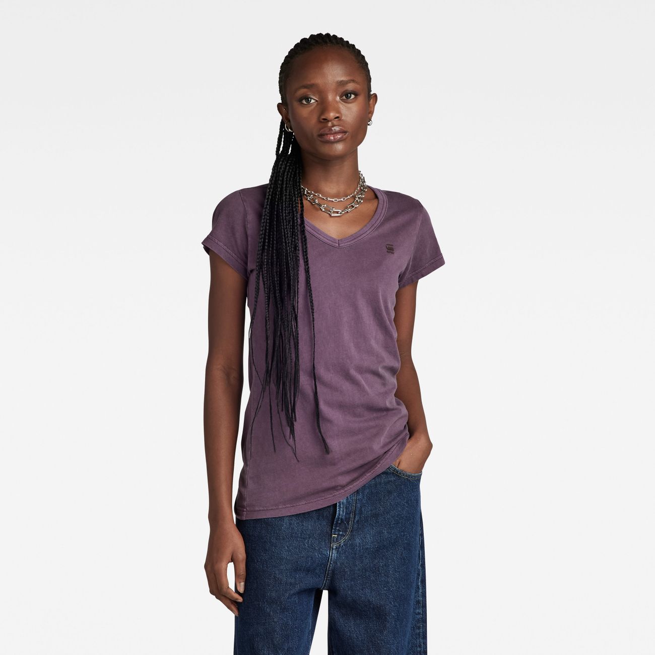 G-STAR RAW DENIM EYBEN SLIM V WMN S/S Damen T-Shirt