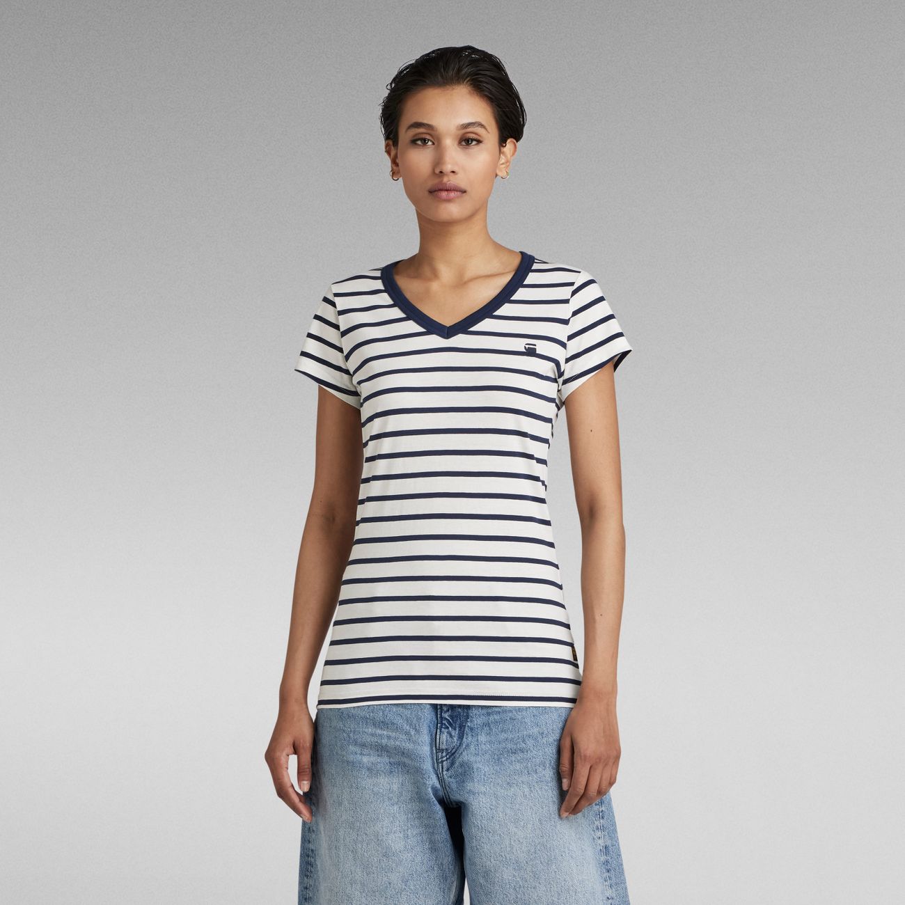 G-STAR RAW DENIM EYBEN SLIM V WMN S/S Damen T-Shirt