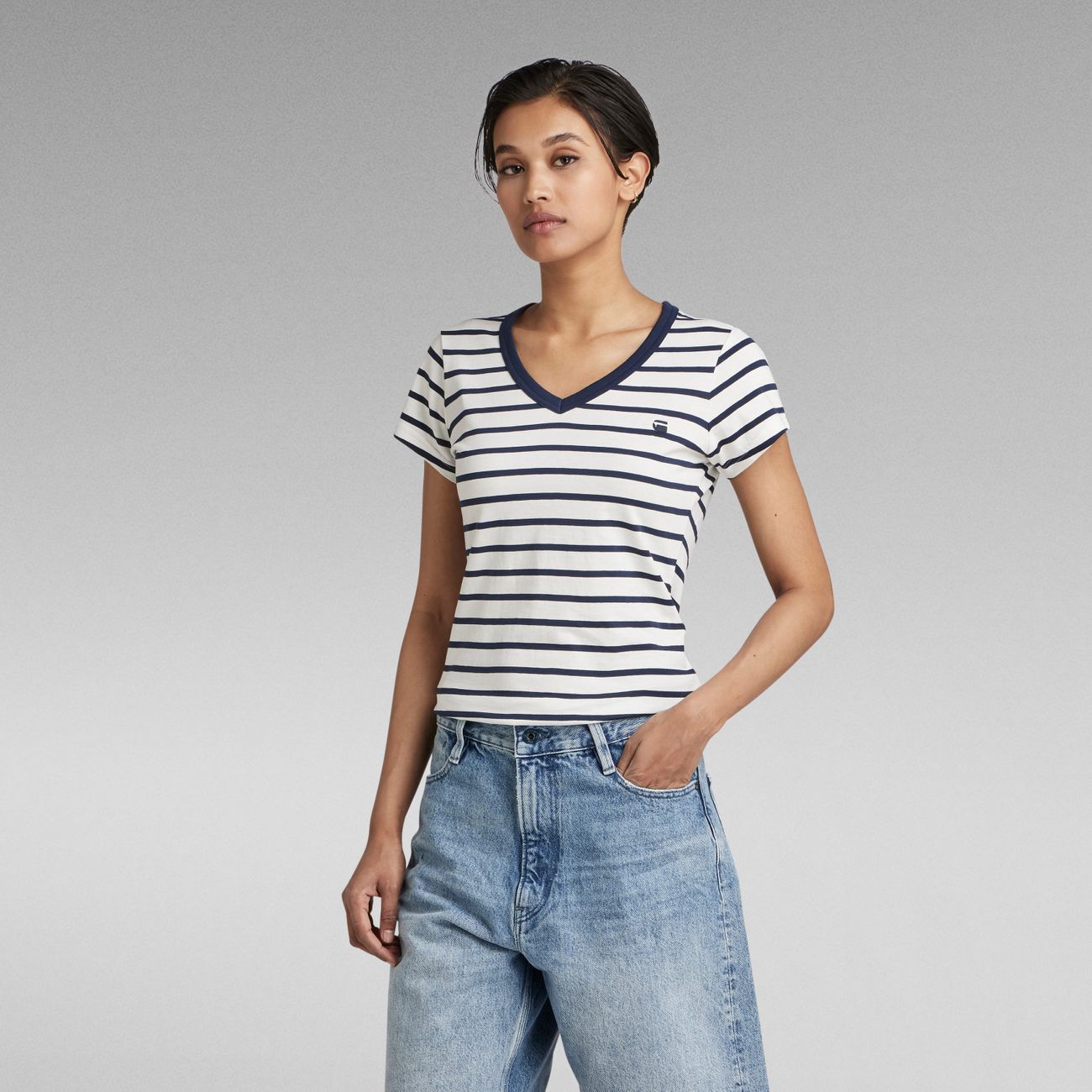 G-STAR RAW DENIM EYBEN SLIM V WMN S/S Damen T-Shirt