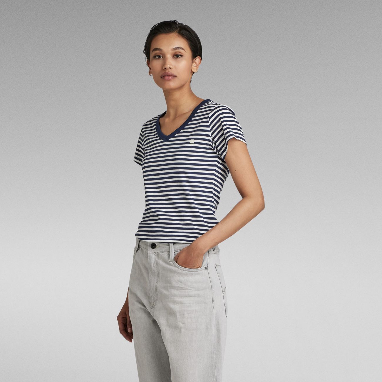 G-STAR RAW DENIM EYBEN SLIM V WMN S/S Damen T-Shirt